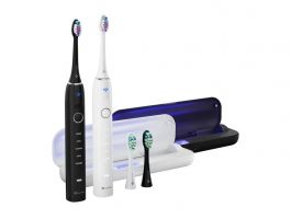 Truelife 8596687100901 SonicBrush Clean70 Duo UV elektromos fogkefe 2db, fekete-fehér (8596690000000)